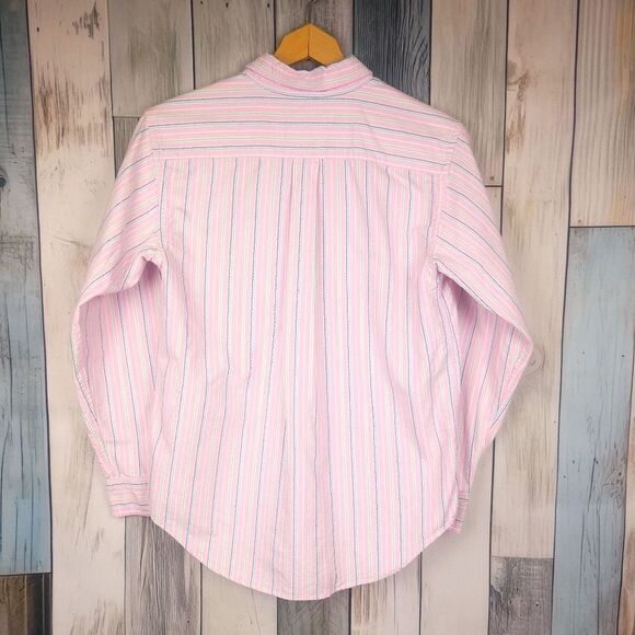 Ralph Lauren Pink Striped Long Sleeve Button Down Shirt Size L 14/16 - Picture 7 of 7